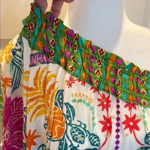 FARM Rio Floral Summer Oasis One-Shoulder Long Dress - Picture 7 of 8